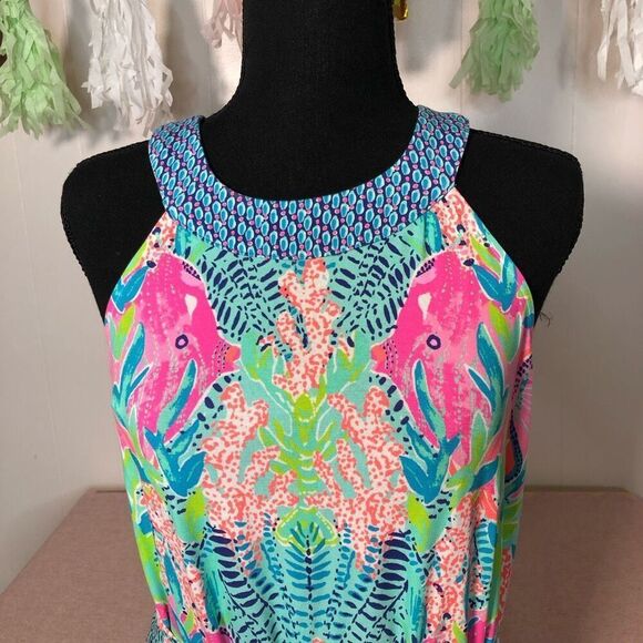 Lilly Pulitzer Womens Reflections Monterrey Long Dress Multicolor Medium - Picture 3 of 10